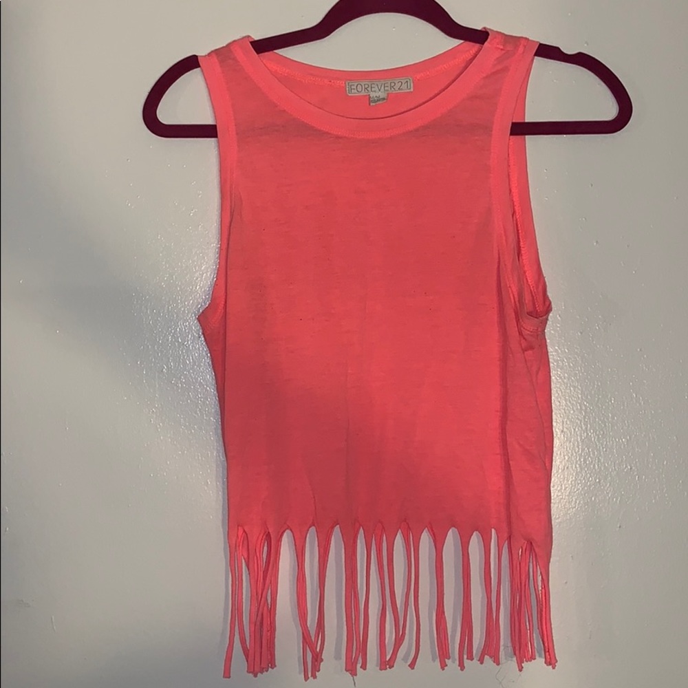 crop/tank top with fringe